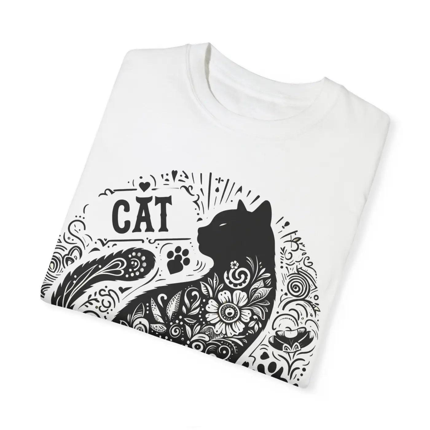 Floral Unisex Tee - Vibrant Artistic Cat Design - DipaliZ