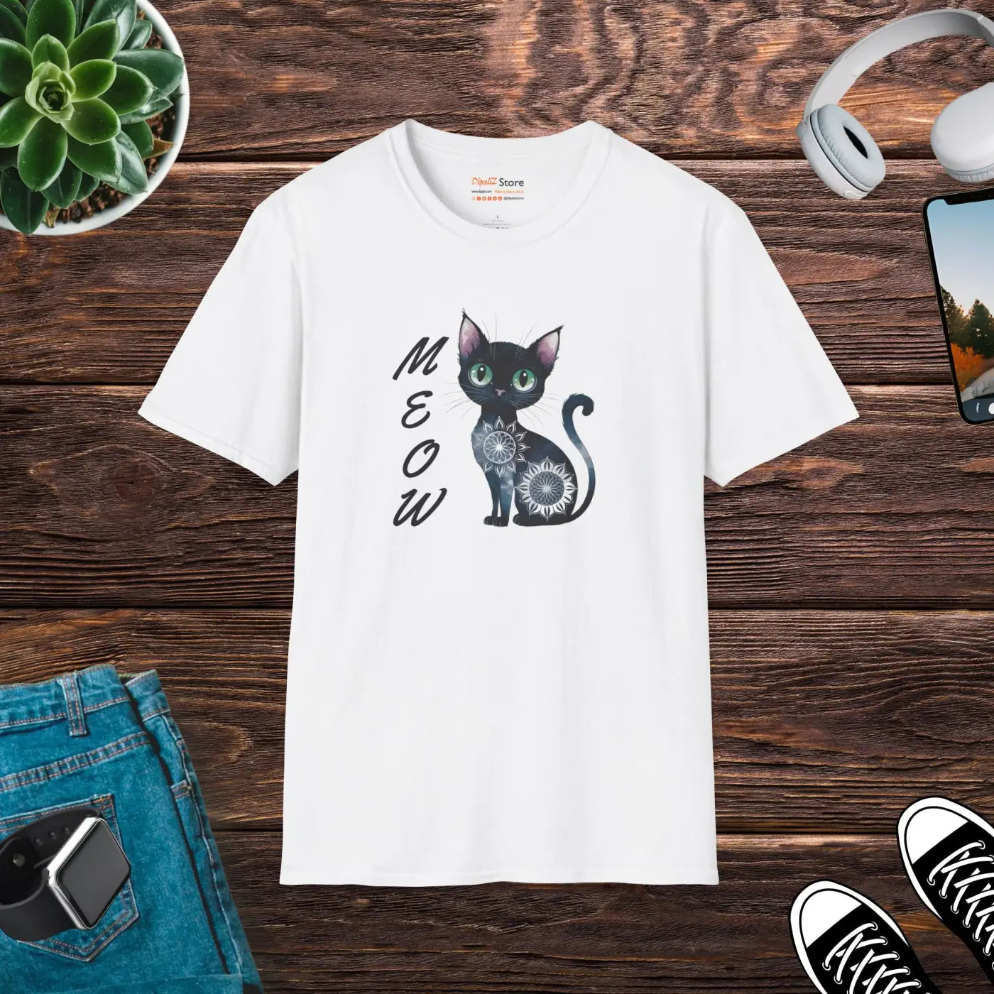 Cat Meow Unisex Softstyle Tee - Cozy Cotton Comfort - DipaliZ