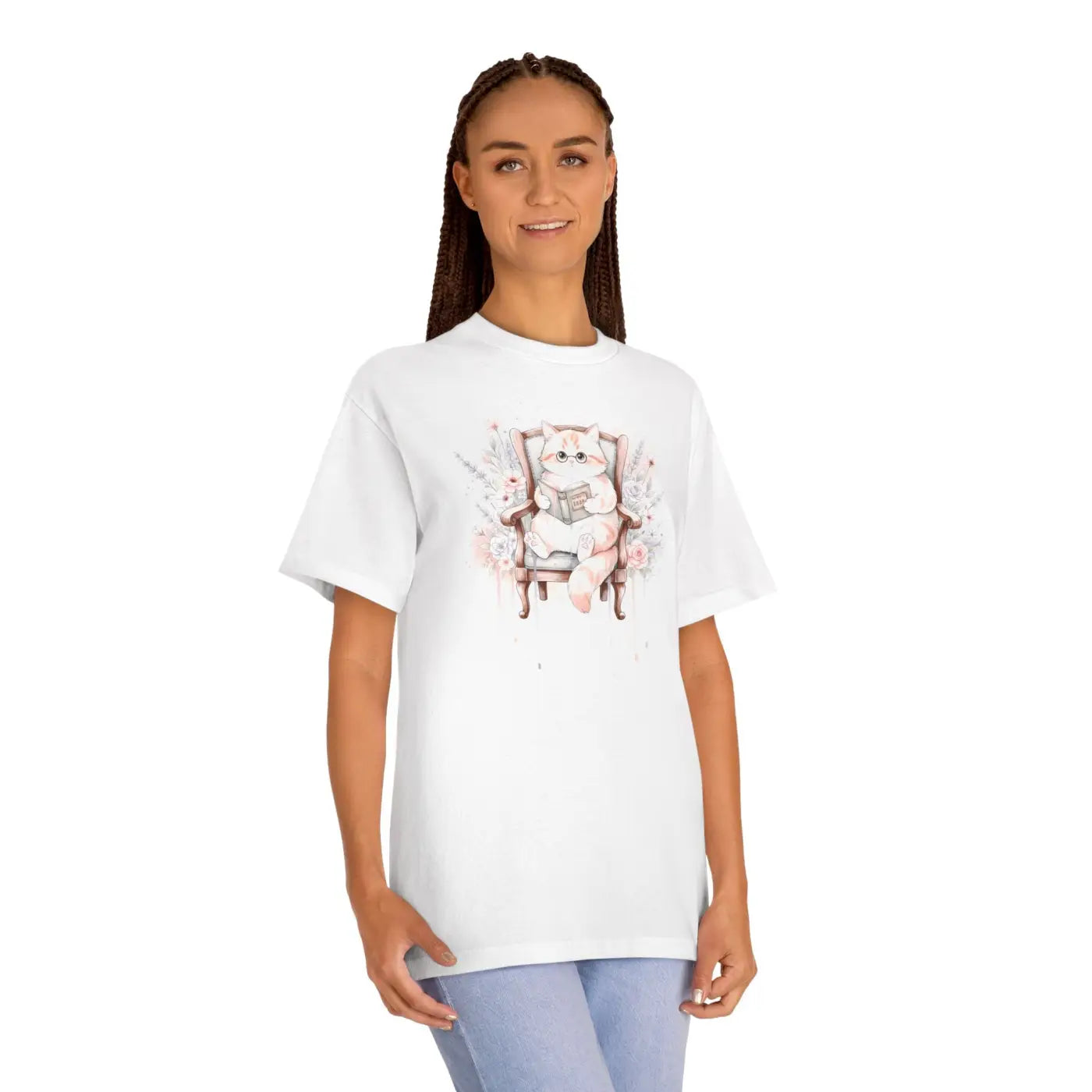 Watercolor Kitten Graphic Tee - Cozy Book Lovers Shirt - DipaliZ