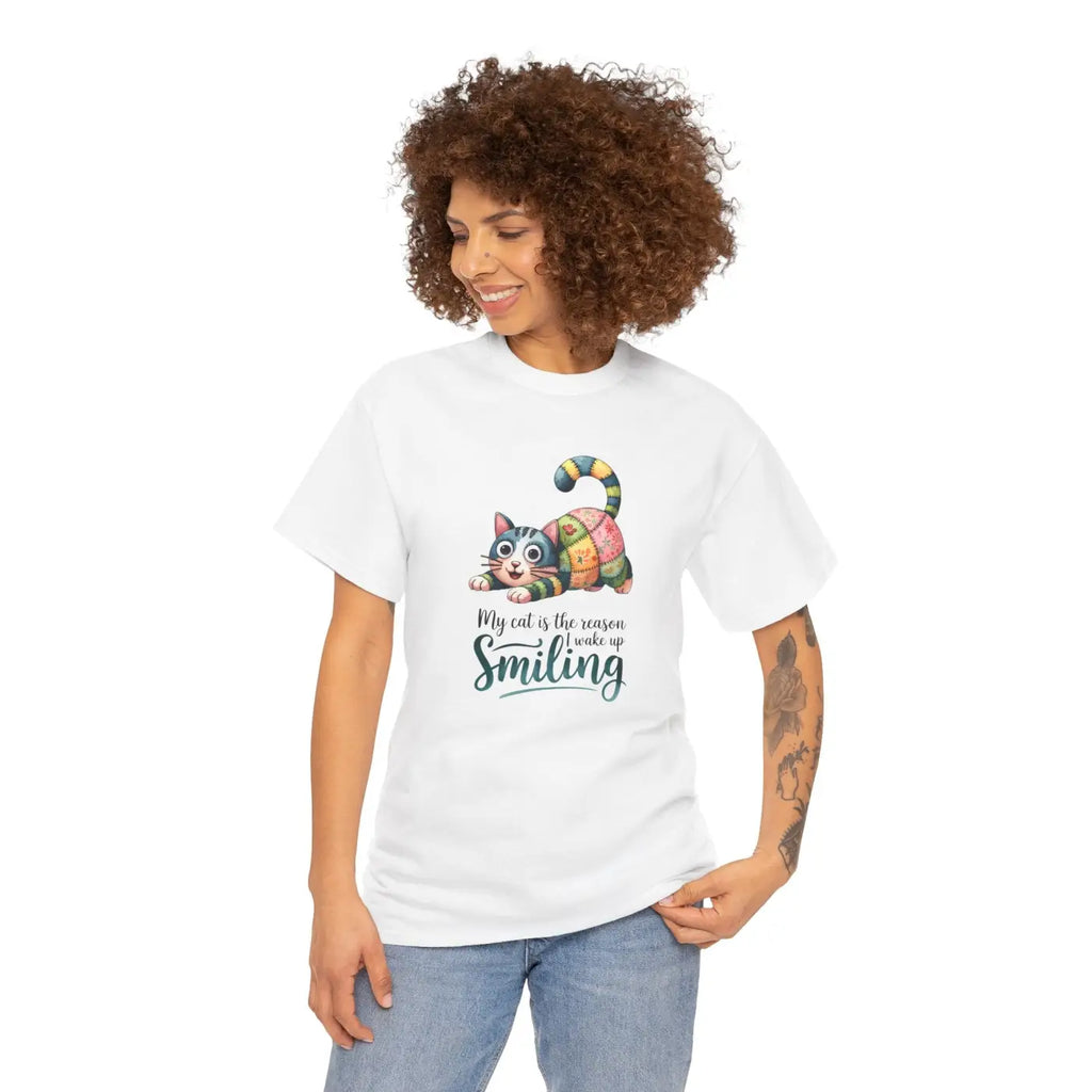 Cat Lover Tee - Unisex Heavy Cotton Feline Design - DipaliZ