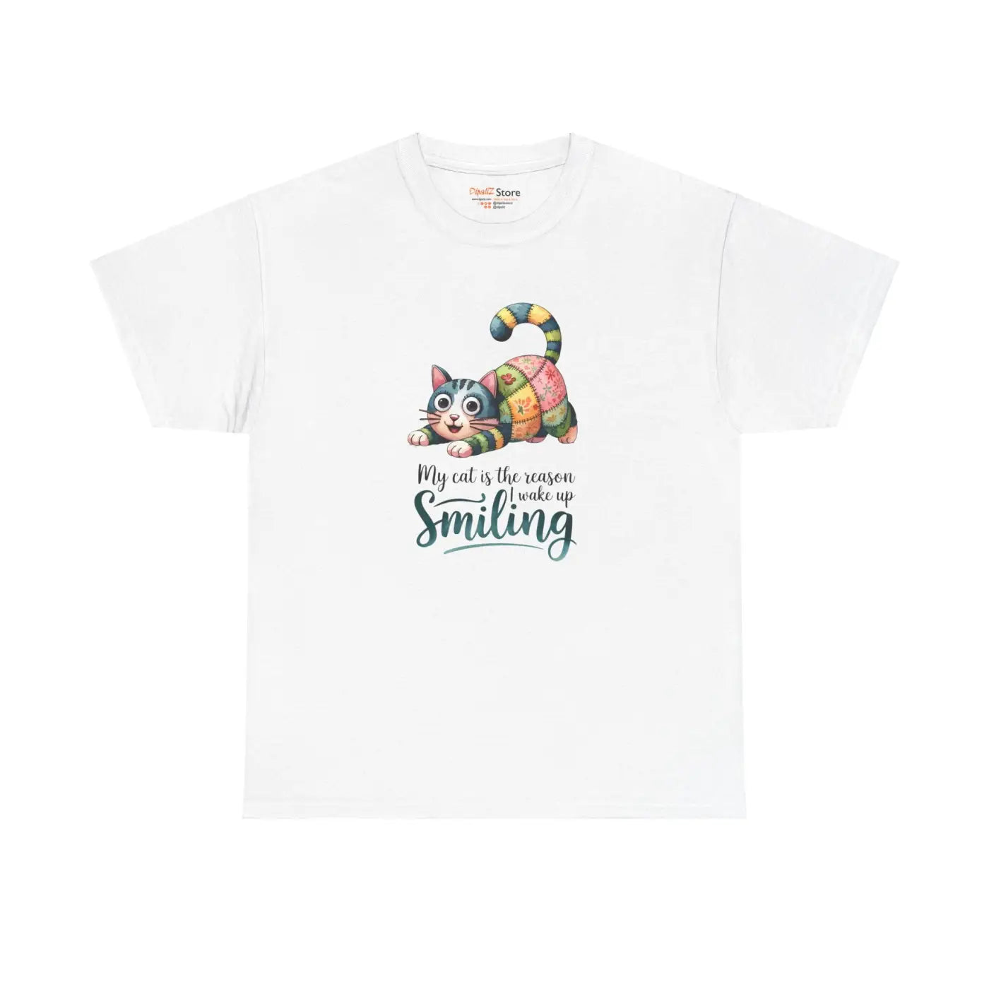 Cat Lover Tee - Unisex Heavy Cotton Feline Design - DipaliZ