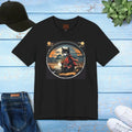 Cat Samurai Short Sleeve Tee - Japanese Sunset Design - DipaliZ