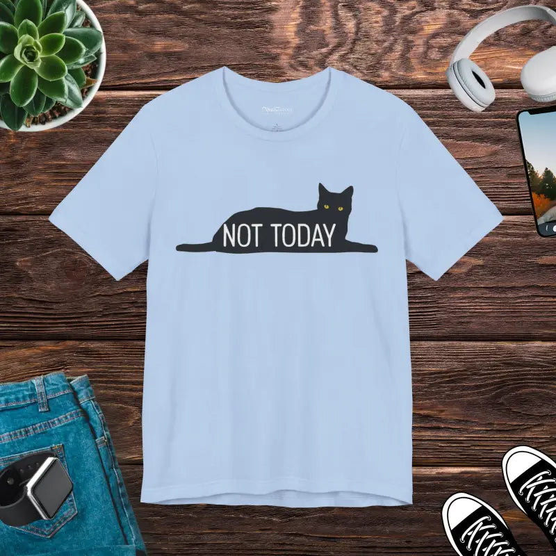 Lazy Cat Jersey Short Sleeve Tee - Not Today Vibes - DipaliZ