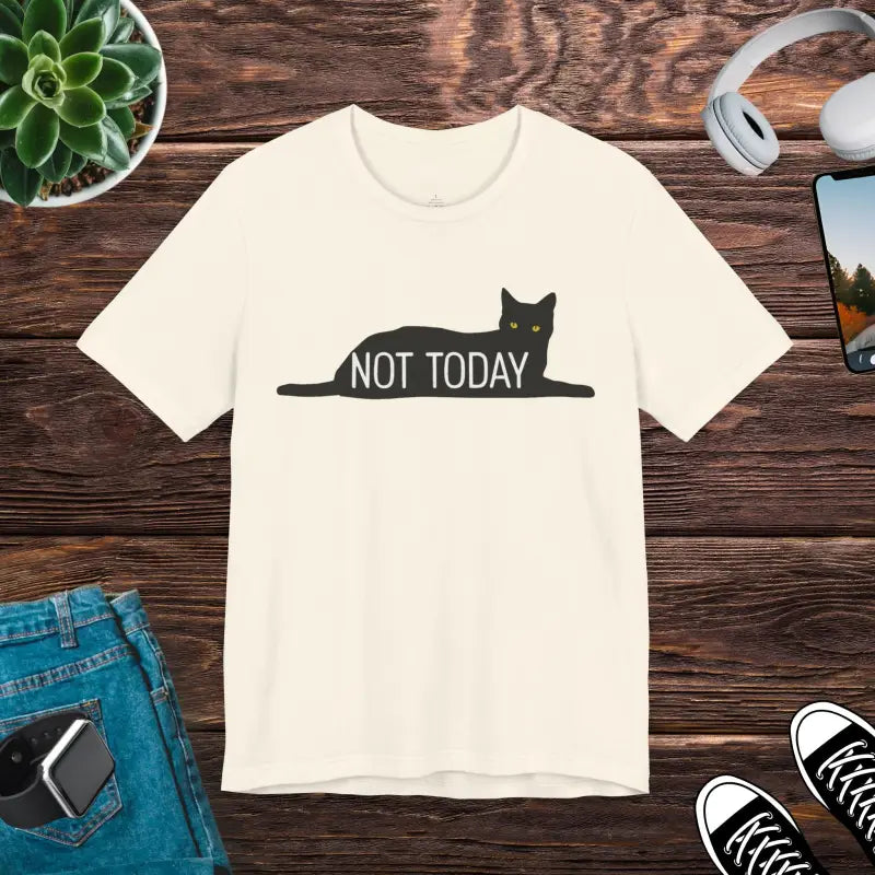 Lazy Cat Jersey Short Sleeve Tee - Not Today Vibes - DipaliZ