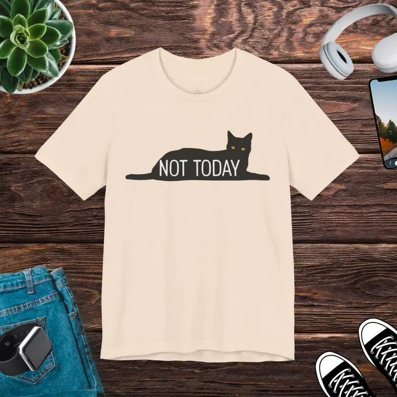 Lazy Cat Jersey Short Sleeve Tee - Not Today Vibes - DipaliZ