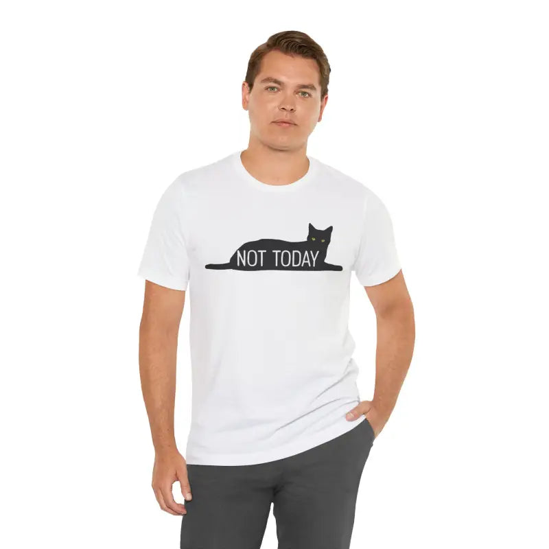 Lazy Cat Jersey Short Sleeve Tee - Not Today Vibes - DipaliZ