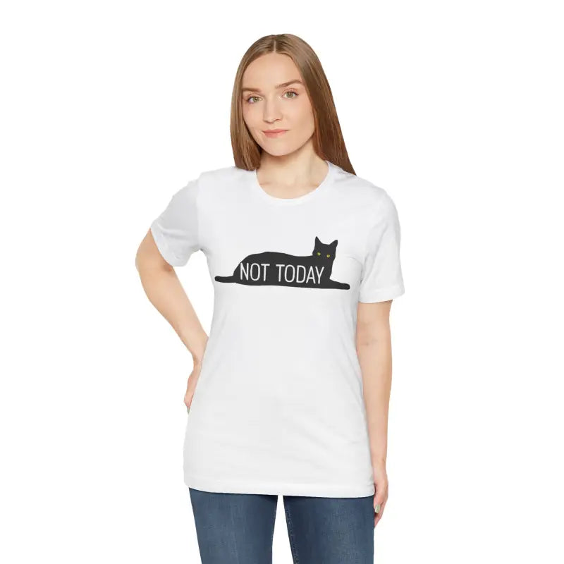 Lazy Cat Jersey Short Sleeve Tee - Not Today Vibes - DipaliZ