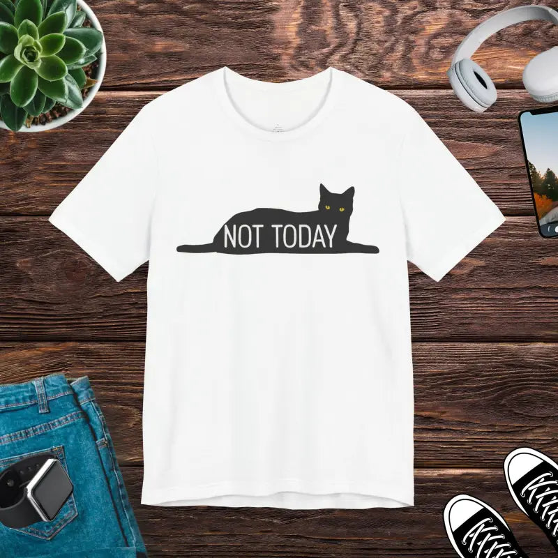 Lazy Cat Jersey Short Sleeve Tee - Not Today Vibes - DipaliZ