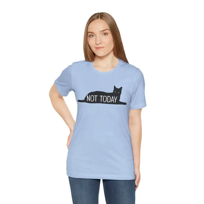 Lazy Cat Jersey Short Sleeve Tee - Not Today Vibes - DipaliZ