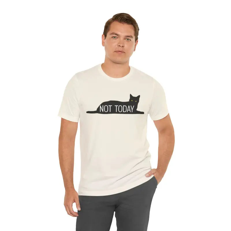 Lazy Cat Jersey Short Sleeve Tee - Not Today Vibes - DipaliZ
