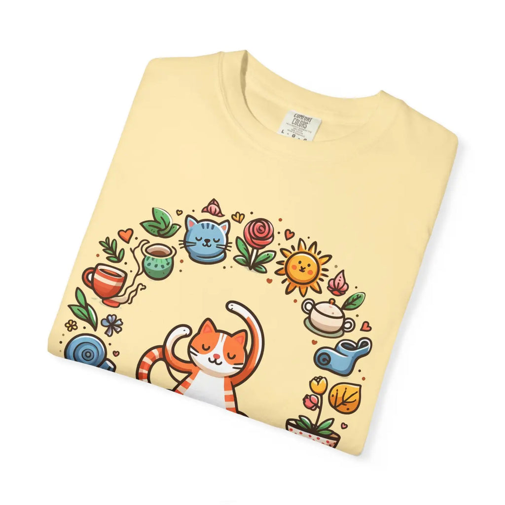 Cat Yoga Lovers Whimsical Pet Tee - Unisex Garment-Dyed - DipaliZ
