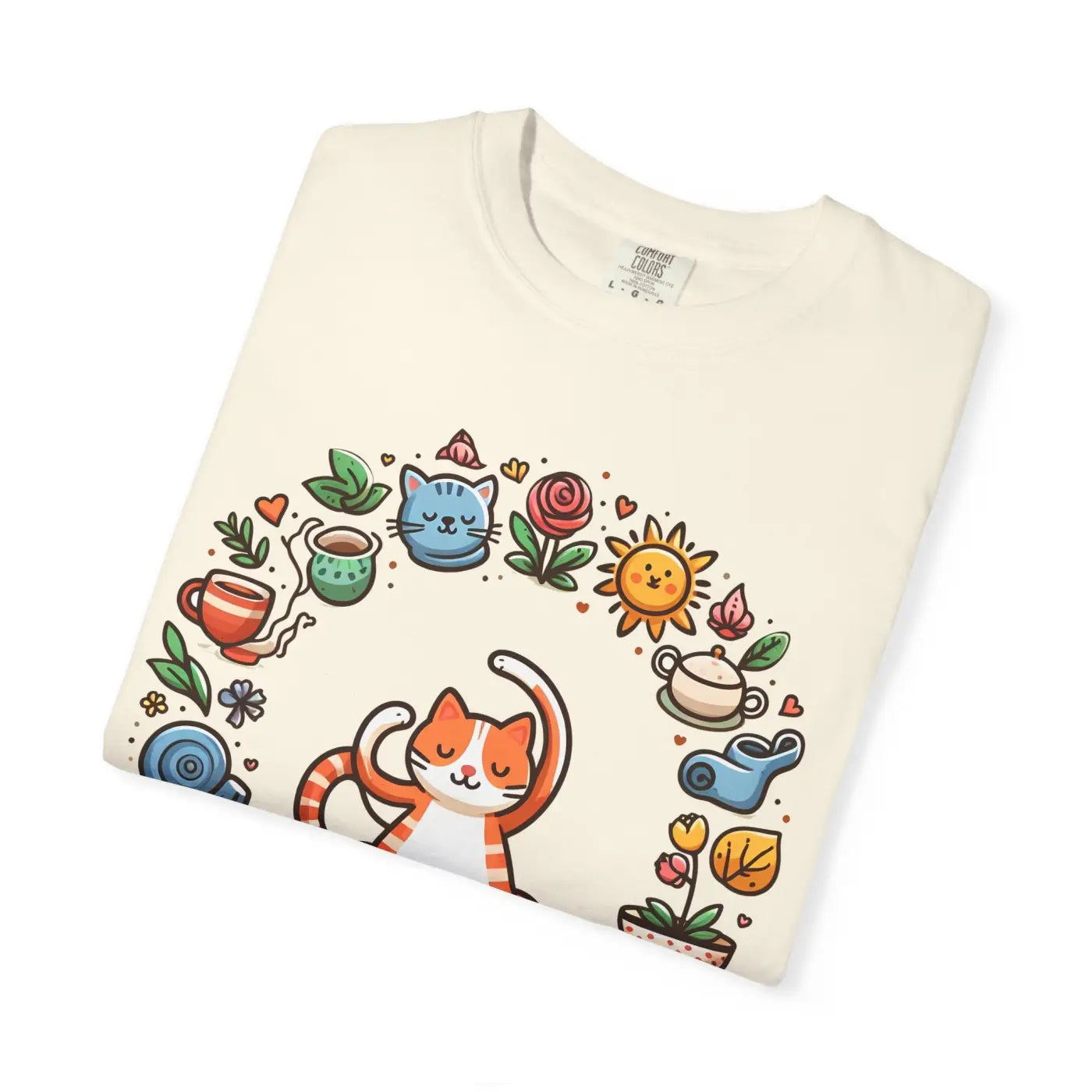 Cat Yoga Lovers Whimsical Pet Tee - Unisex Garment-Dyed - DipaliZ