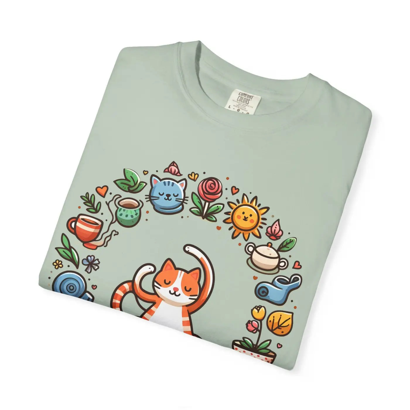 Cat Yoga Lovers Whimsical Pet Tee - Unisex Garment-Dyed - DipaliZ