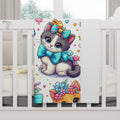 Cozy Cats Fleece Baby Blanket - Kittens Design - DipaliZ
