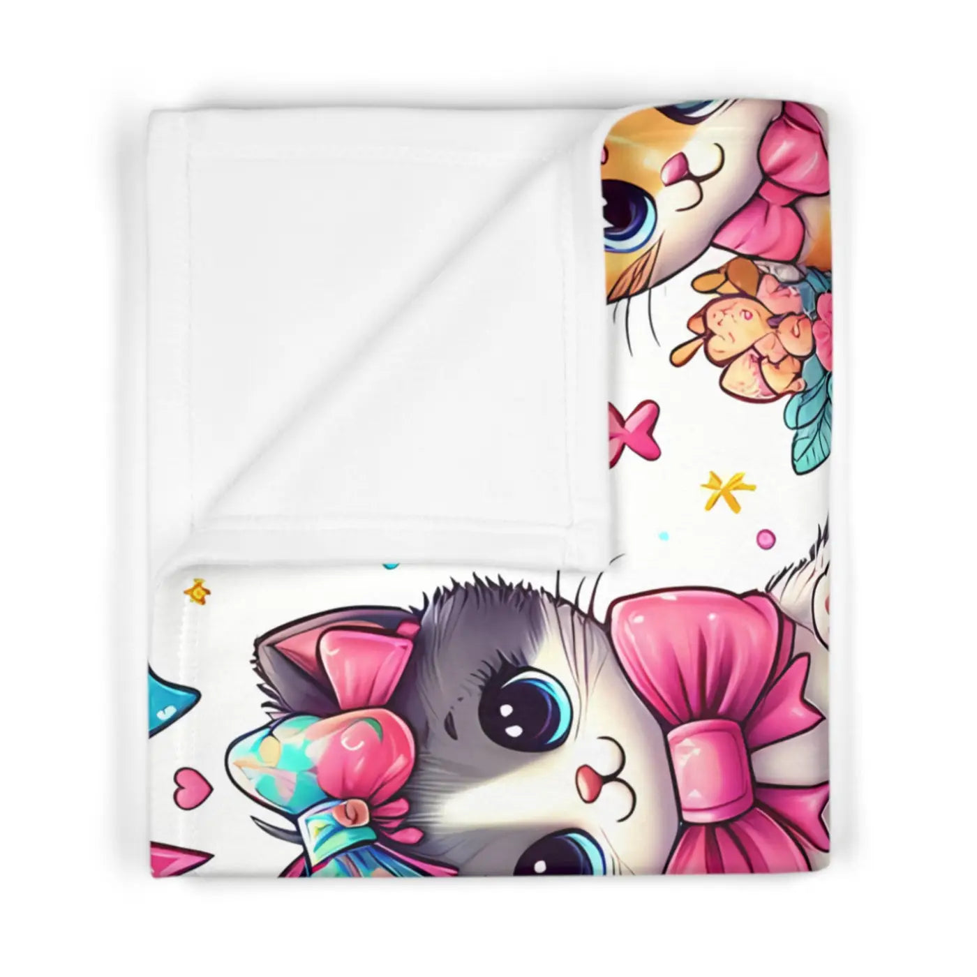 Cozy Cats Fleece Baby Blanket - Kittens Design - DipaliZ