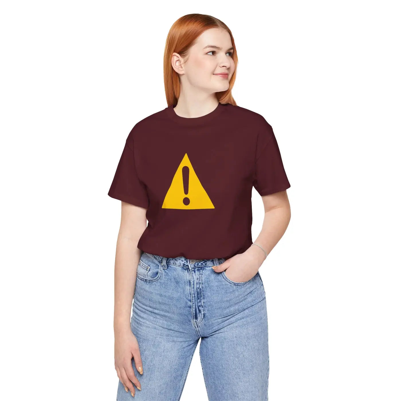 Cautionary Graphic Tee - Airlume Combed Fun Casual Outfit - DipaliZ