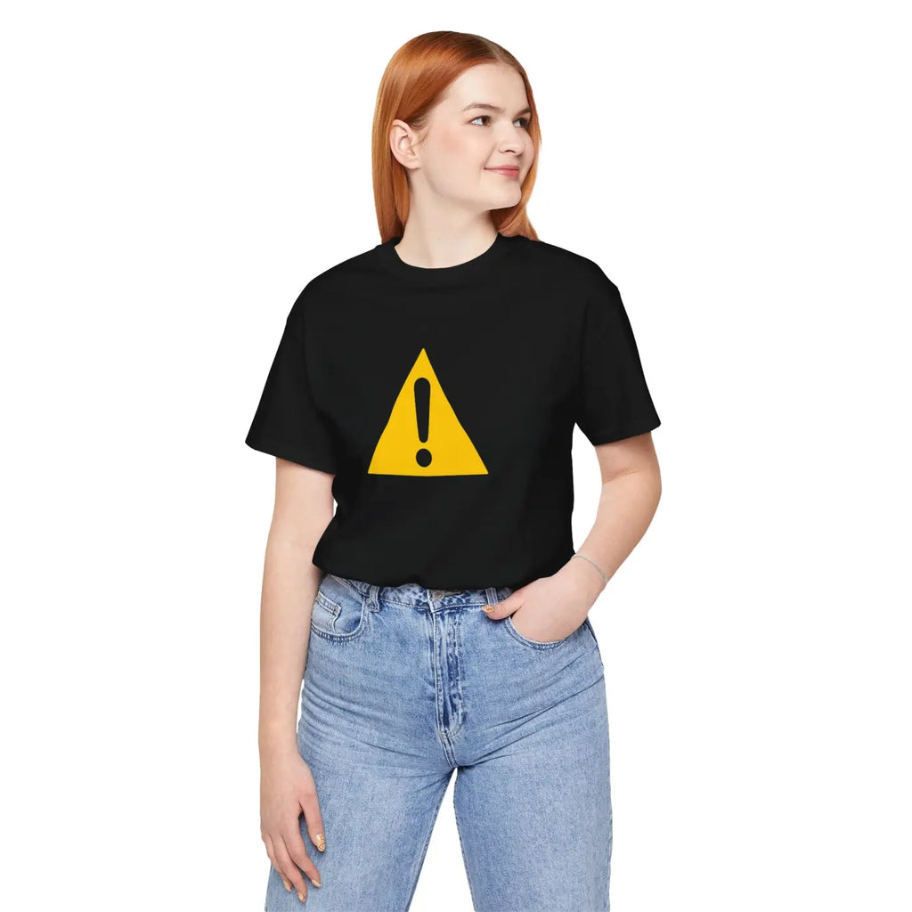 Cautionary Graphic Tee - Airlume Combed Fun Casual Outfit - DipaliZ