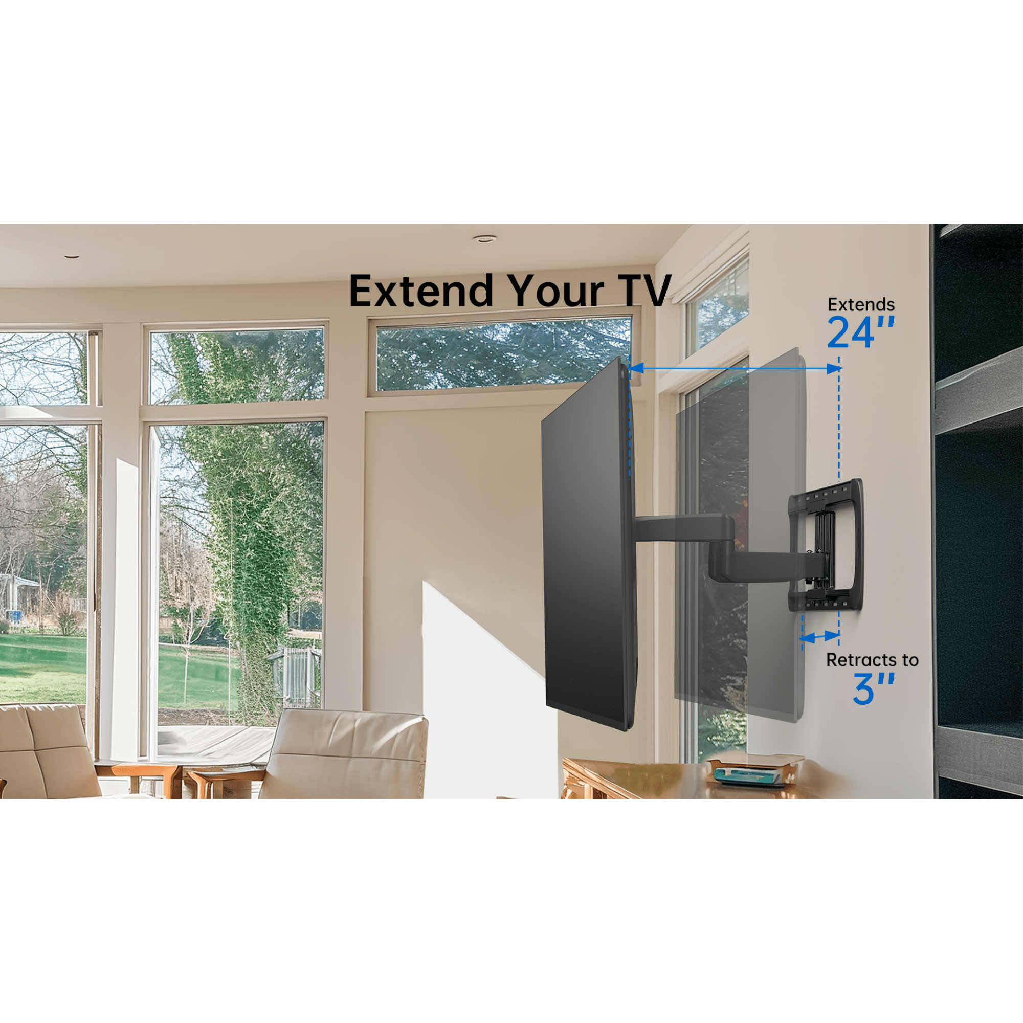 ErgoAv Large Motion TV Mount for 42" to 90" TVs
