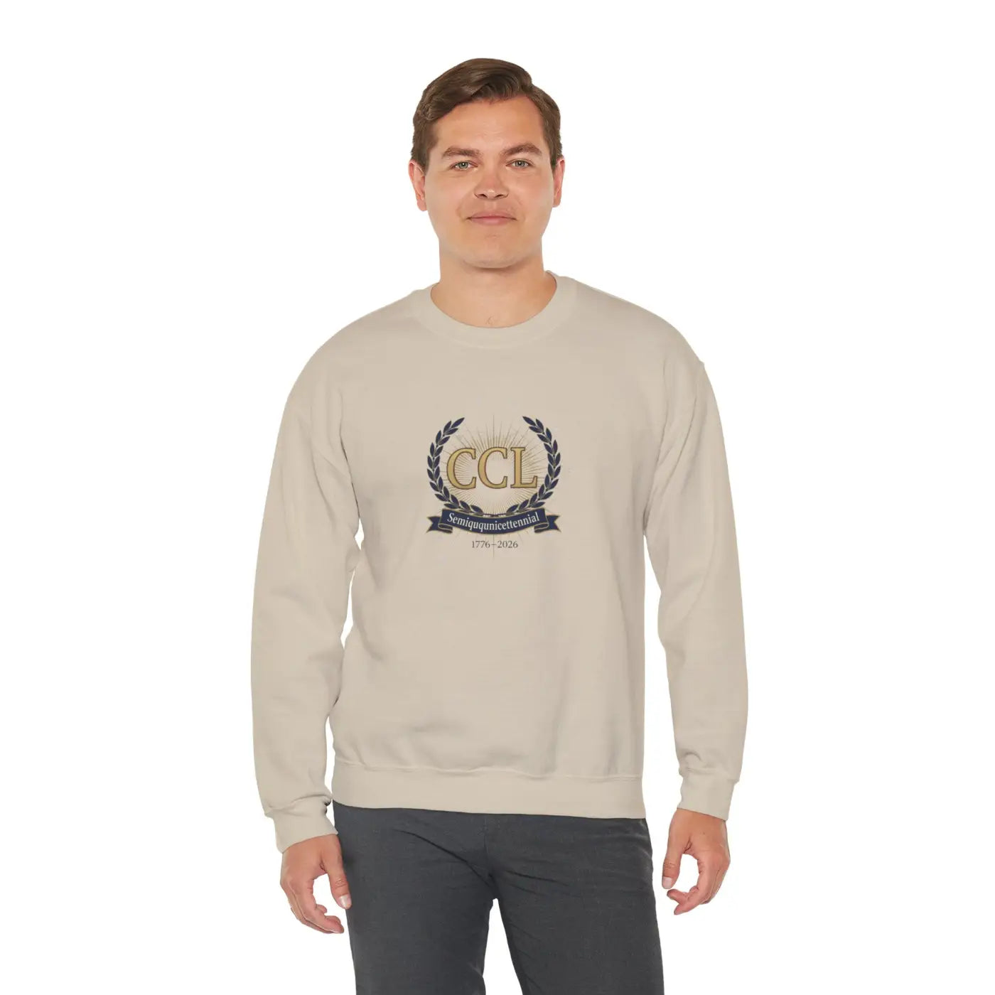 CCL Crest Crewneck - Vintage Laurel Emblem Design - DipaliZ