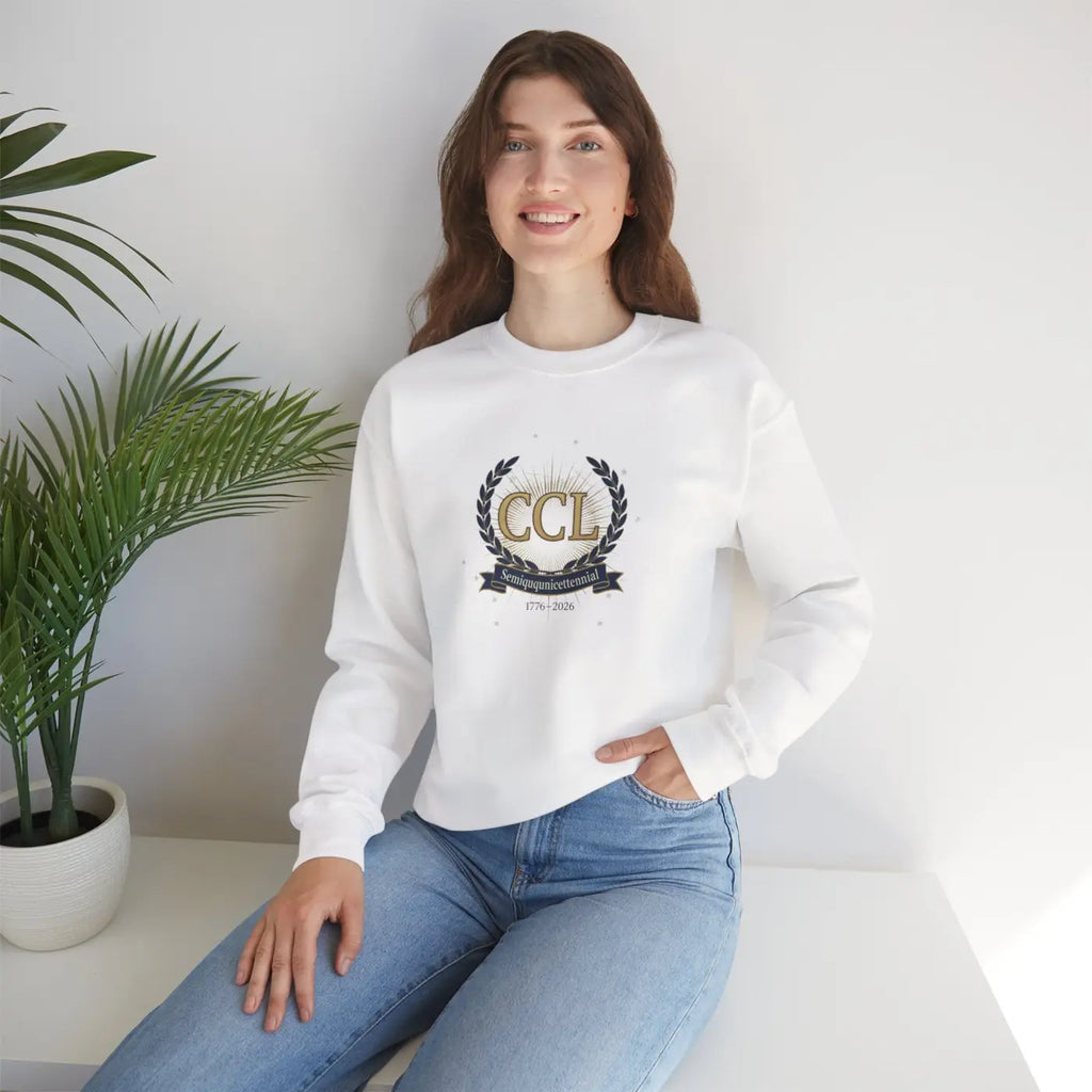 CCL Crest Crewneck - Vintage Laurel Emblem Design - DipaliZ