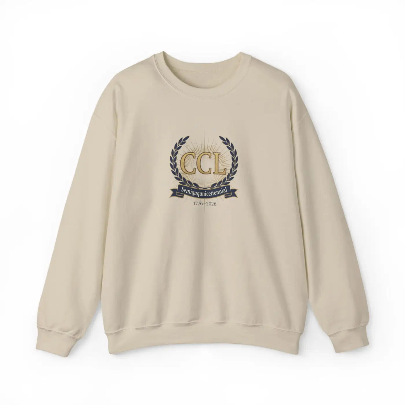 CCL Crest Crewneck - Vintage Laurel Emblem Design - DipaliZ