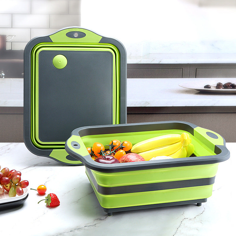 Multifunctional Folding Sink Cutting Plastic Cutting Board Household Draining Basket