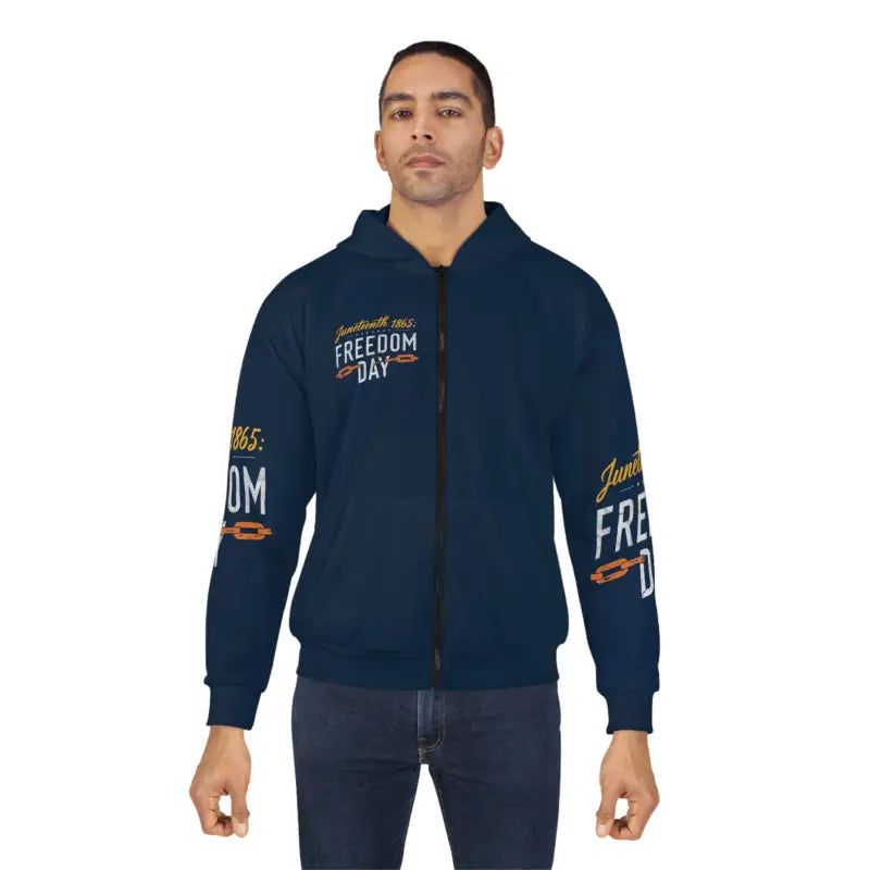 Juneteenth Unisex Zip Hoodie - Freedom Day Black Zipper - DipaliZ