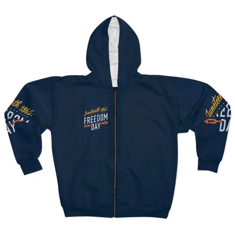 Juneteenth Unisex Zip Hoodie - Freedom Day Black Zipper - DipaliZ