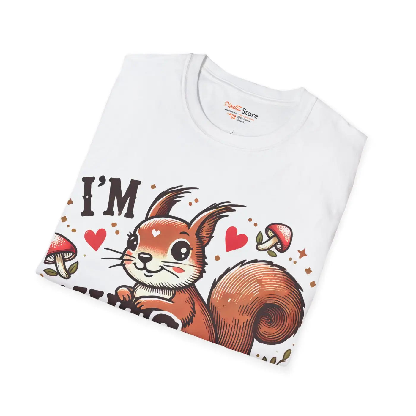 Nuts About You Squirrel Cotton Tee - Eco-Friendly Gifts - DipaliZ