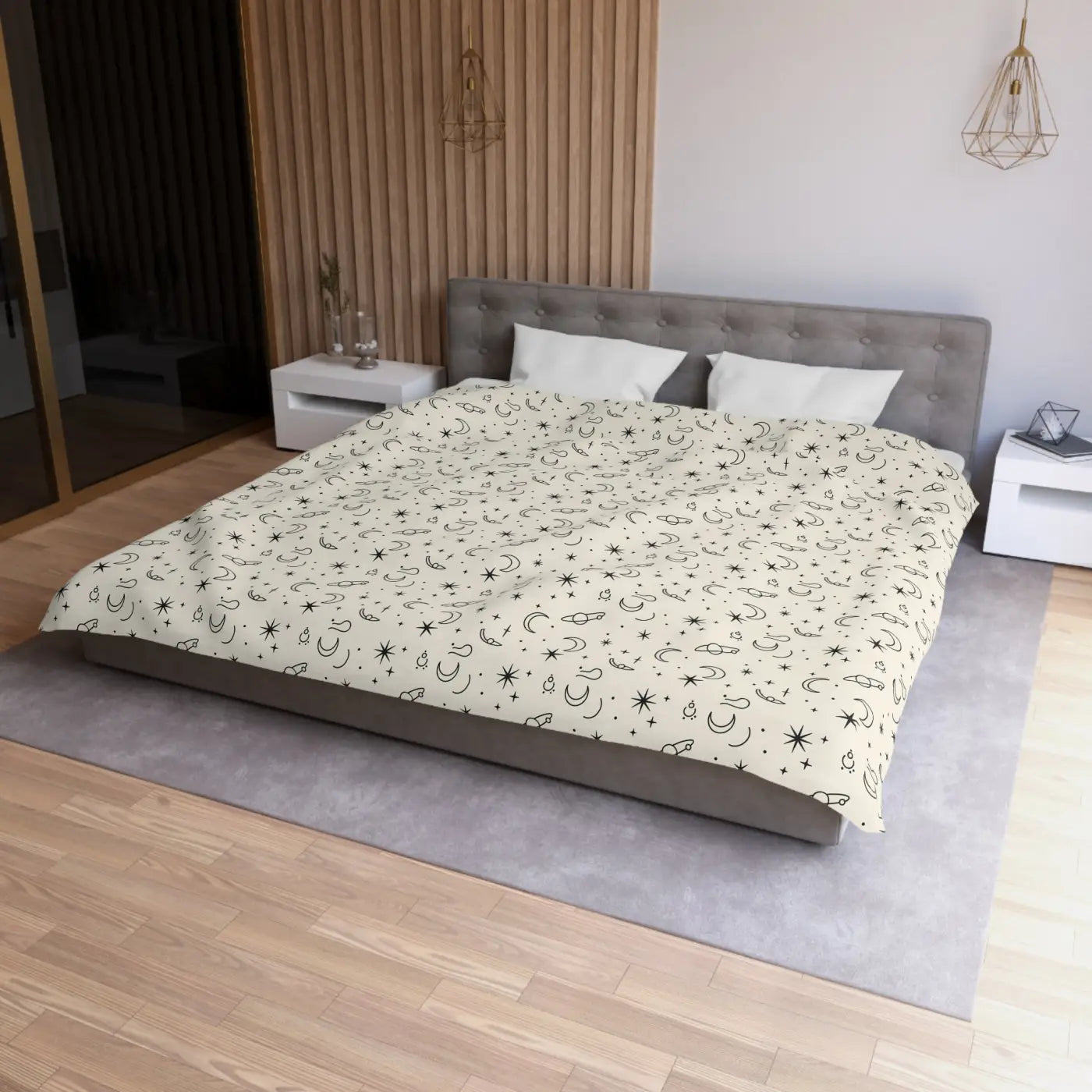 Celestial Microfiber Duvet - Stars Design Pattern - DipaliZ