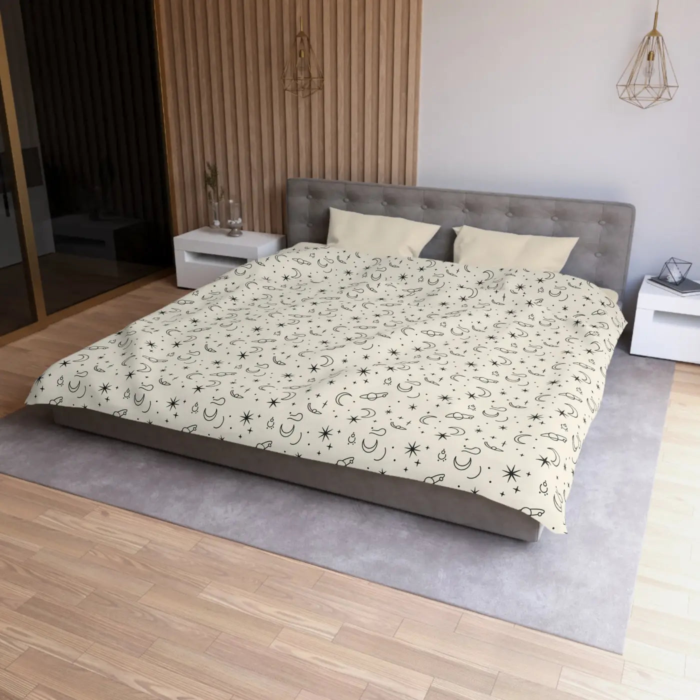 Celestial Microfiber Duvet - Stars Design Pattern - DipaliZ