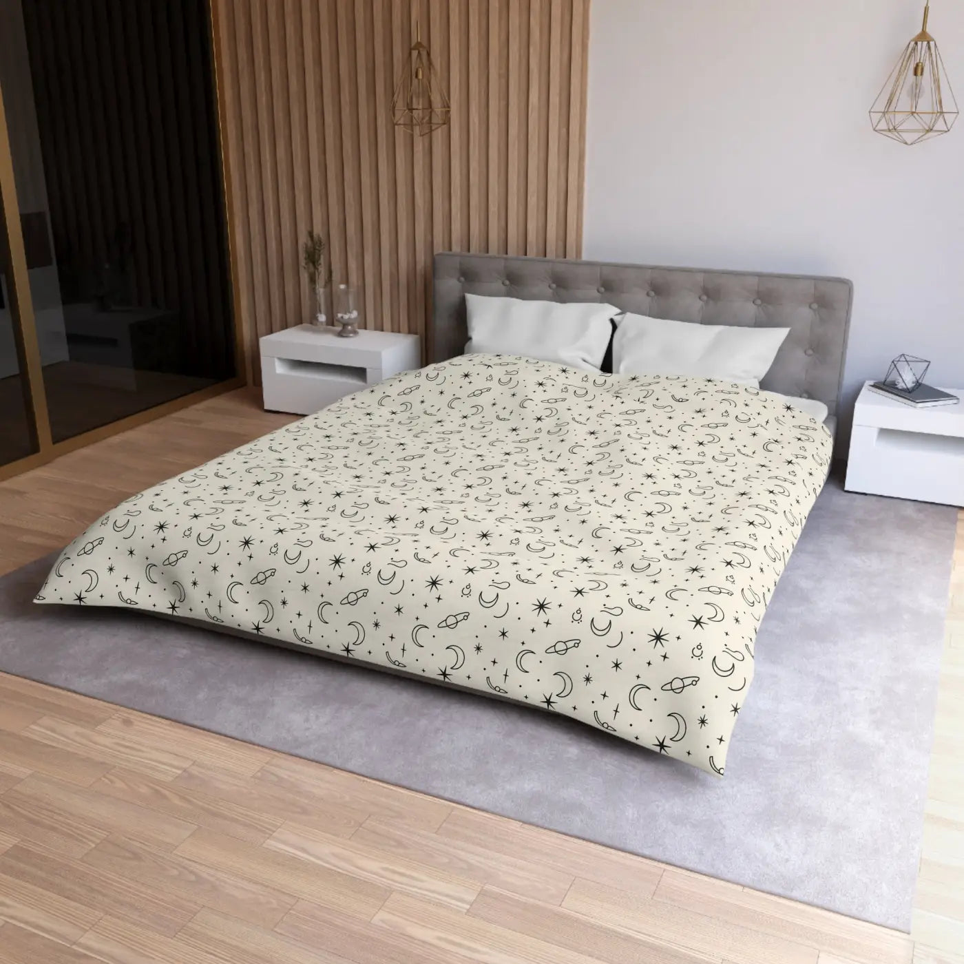 Celestial Microfiber Duvet - Stars Design Pattern - DipaliZ