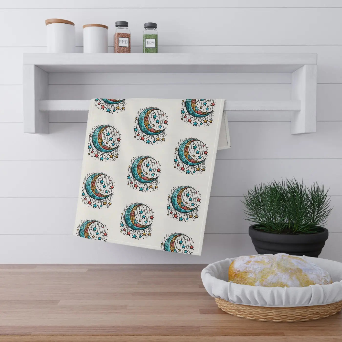 Whimsical Kitchen Towels - Dreamy Stars Cotton Design - DipaliZ