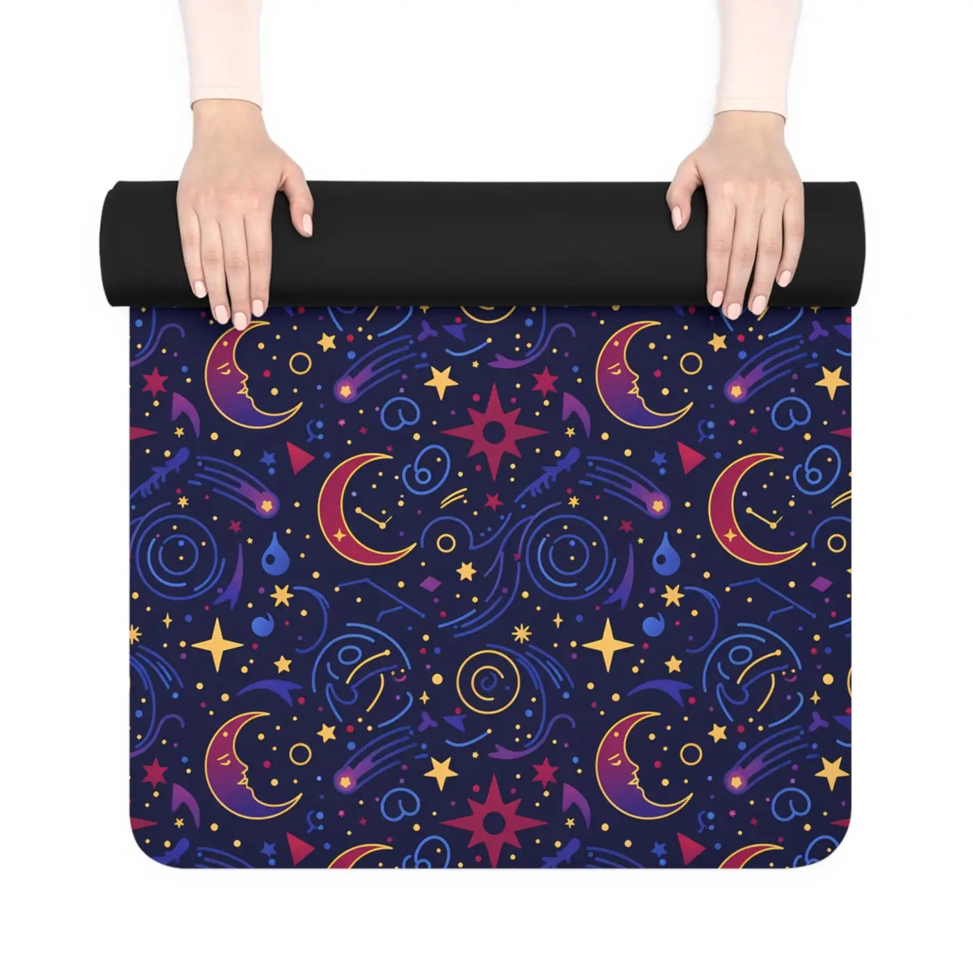 Cosmic Nights Rubber Yoga Mat - Natural Rubber Design - DipaliZ