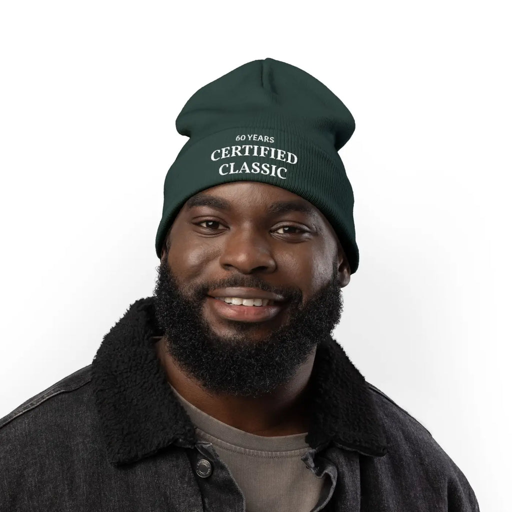 Embroidered Knit Beanie - Certified Classic 60 Years - DipaliZ
