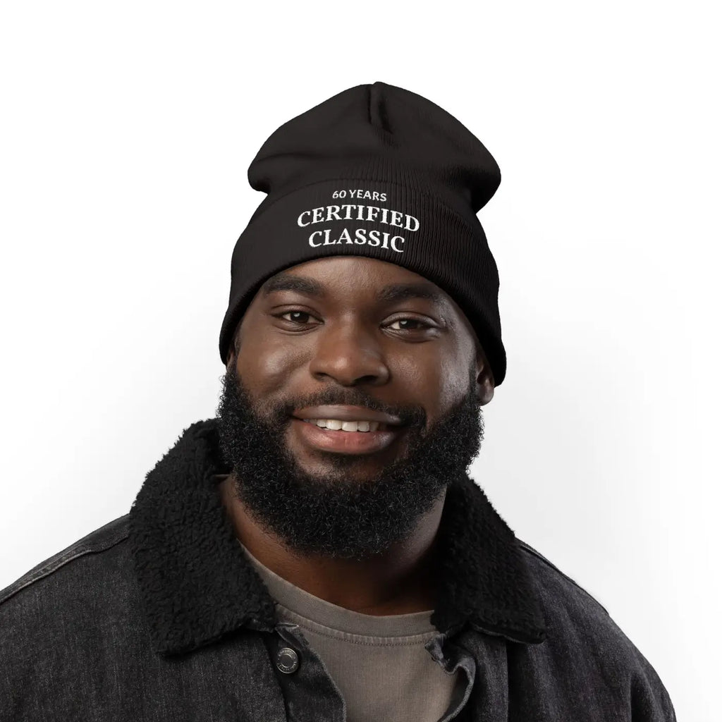 Embroidered Knit Beanie - Certified Classic 60 Years - DipaliZ