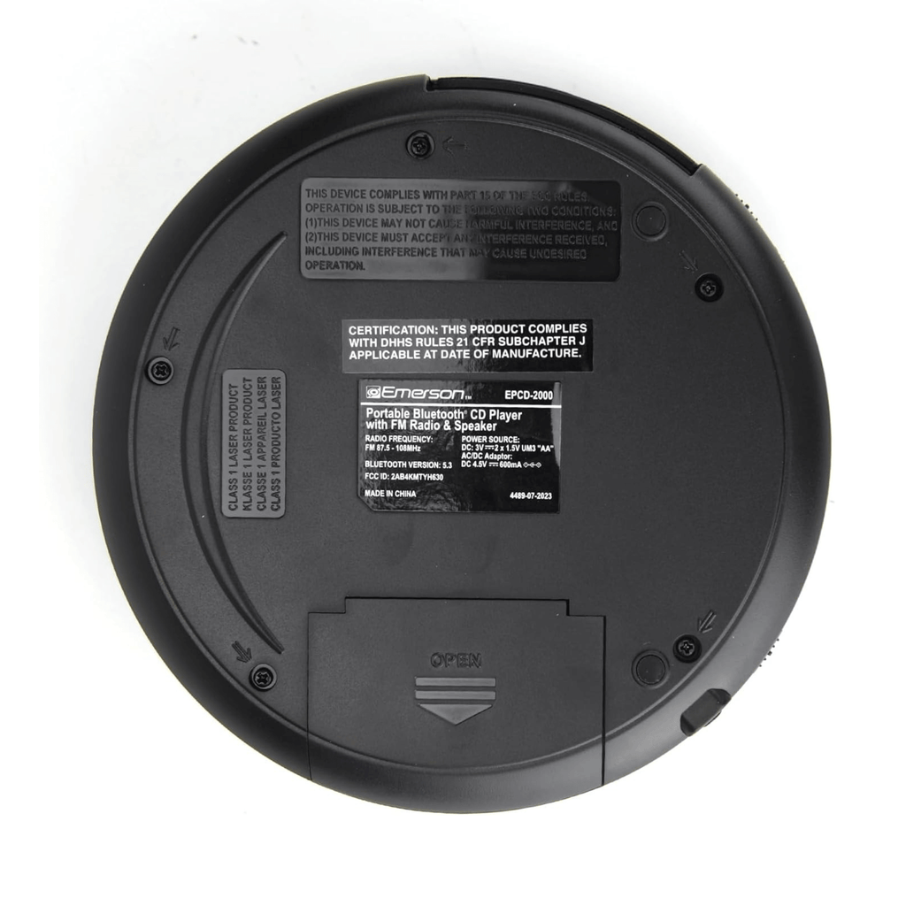 Emerson Portable Bluetooth CD Player w FM Radio, Speaker and Programmable Memory