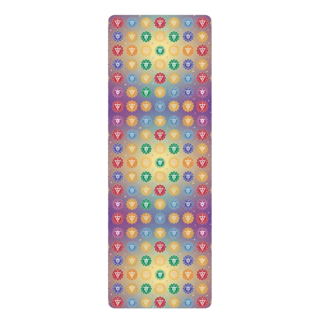 Rainbow Chakra Mandala Rubber Yoga Mat - Suede Microfiber - DipaliZ