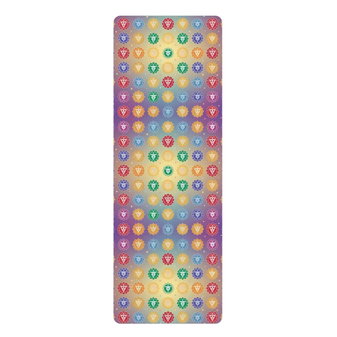 Rainbow Chakra Mandala Rubber Yoga Mat - Suede Microfiber - DipaliZ