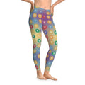 Chakra Symbols Print Leggings - Colorful Yoga Activewear - DipaliZ