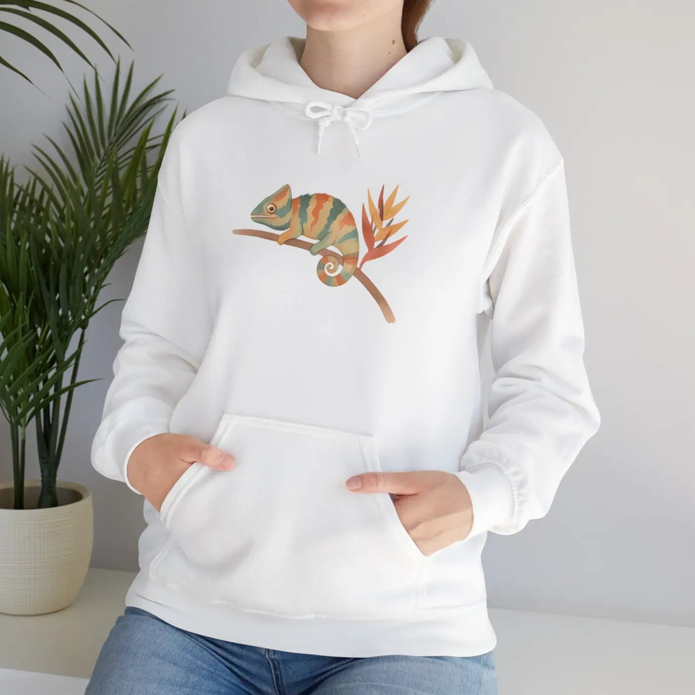 Chameleon Mood Tropical Energy Hoodie - Colorful Graphic - DipaliZ