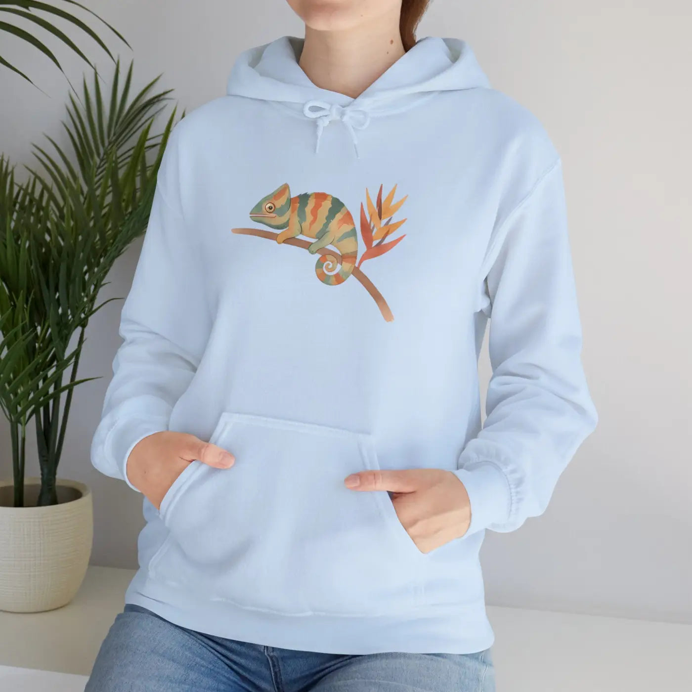 Chameleon Mood Tropical Energy Hoodie - Colorful Graphic - DipaliZ