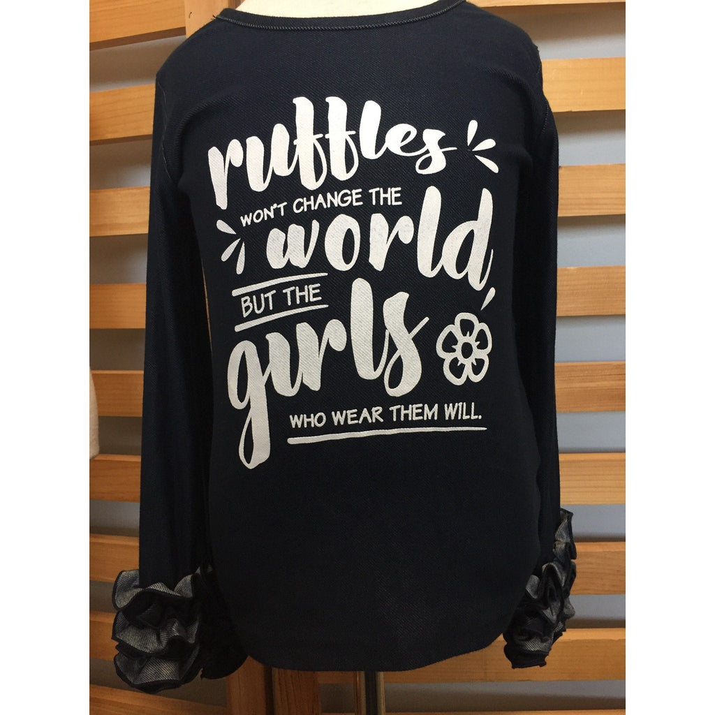 Change the World Denim Ruffle Cuff Shirts - Retiring
