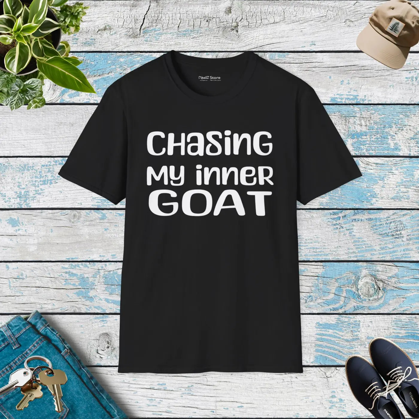 Unisex Softstyle Tee - Goat Vibes Tear-Away Label - DipaliZ
