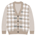 Plaid Knitted Cardigan - Cozy Check Pattern Layering - DipaliZ