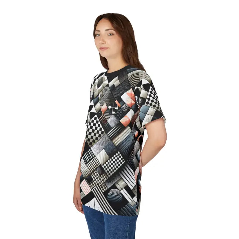 Checkerboard Unisex Cut and Sew Tee - All Over Print - DipaliZ