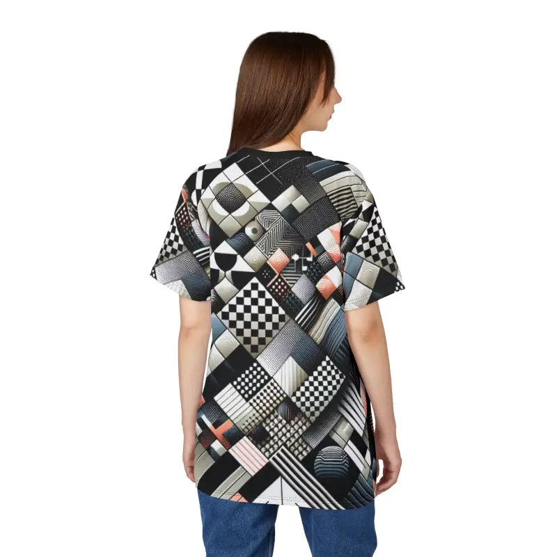 Checkerboard Unisex Cut and Sew Tee - All Over Print - DipaliZ