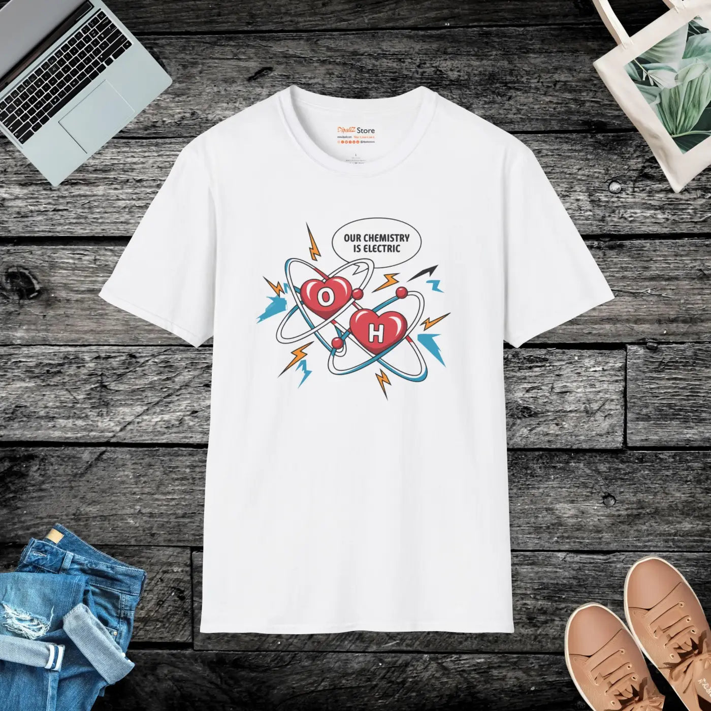 Electric Chemistry Vibes Unisex Softstyle Tee - 100% Cotton - DipaliZ