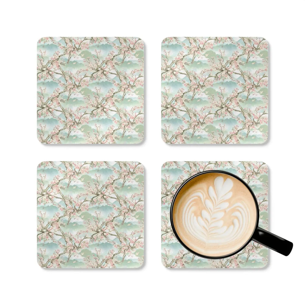 Cherry Blossom Art Coasters - High-Gloss MDF Set - DipaliZ