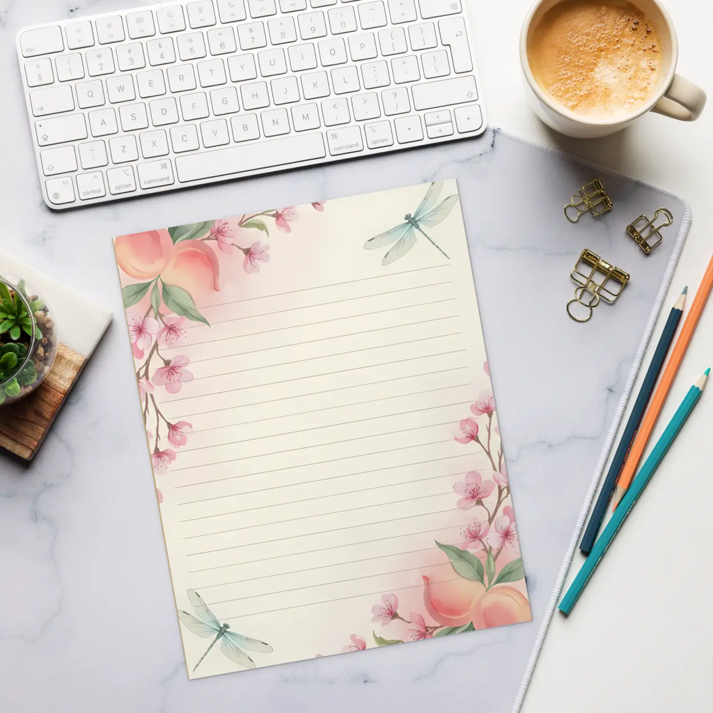 Dragonfly Ruled Notepad - Magnetic Backing Design - DipaliZ